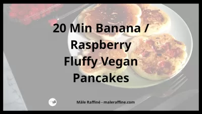 20 min banan / hallon fluffiga veganpannkakor