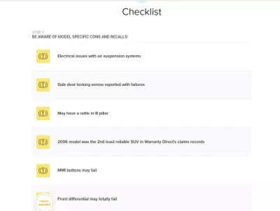 Best VIN Checker Site: CarVertical Review : Checklist of a used car, retrieved from VIN number check