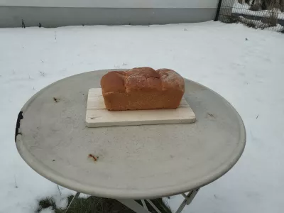Fluffy Coco Bread Recipe - Vegan Tahitian Specialty : Coco bread cooling down in the snow