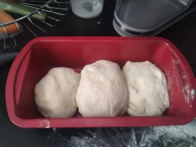 Fluffy Coco Bread Recipe - Vegan Tahitian Specialty : Coco dough balls in a cake mold