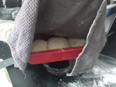 Fluffy Coco Bread Recipe - Vegan Tahitian Specialty : Coco dough balls rising for the second time