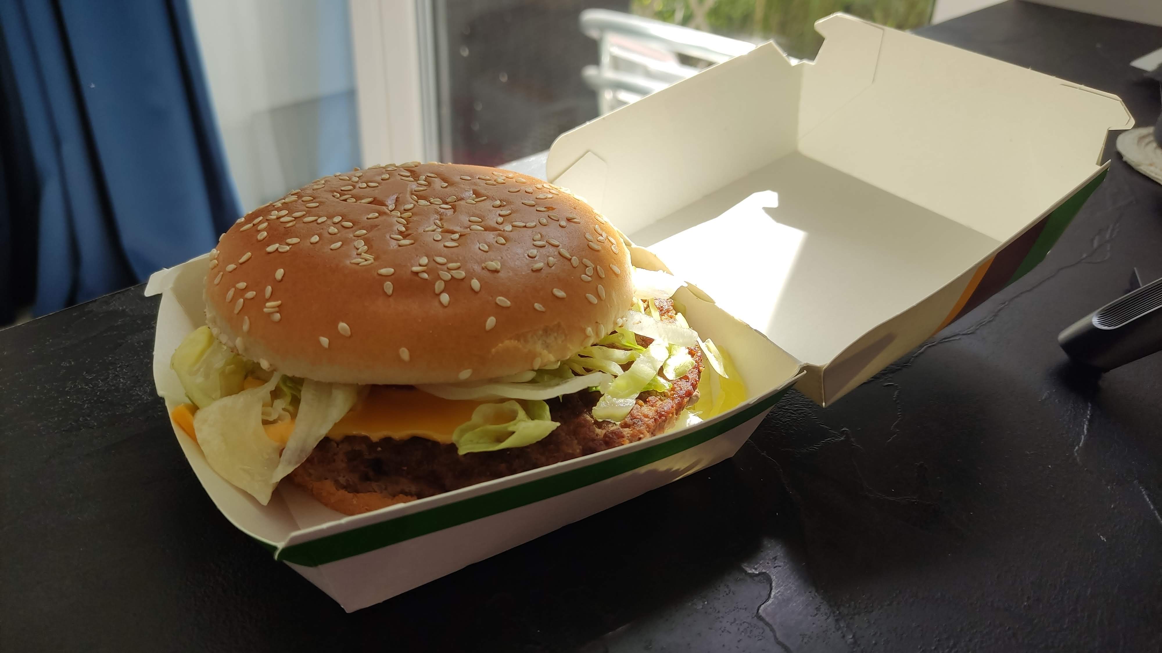 The WieśMac (VillageMac): A Taste of Tradition in Poland's McDonald's : Freshly delivered Wieś Mac in its open signature box